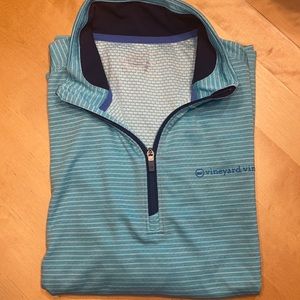 Vineyard Vines 1/4 Zip Size Large teal